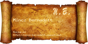 Mincz Bernadett névjegykártya